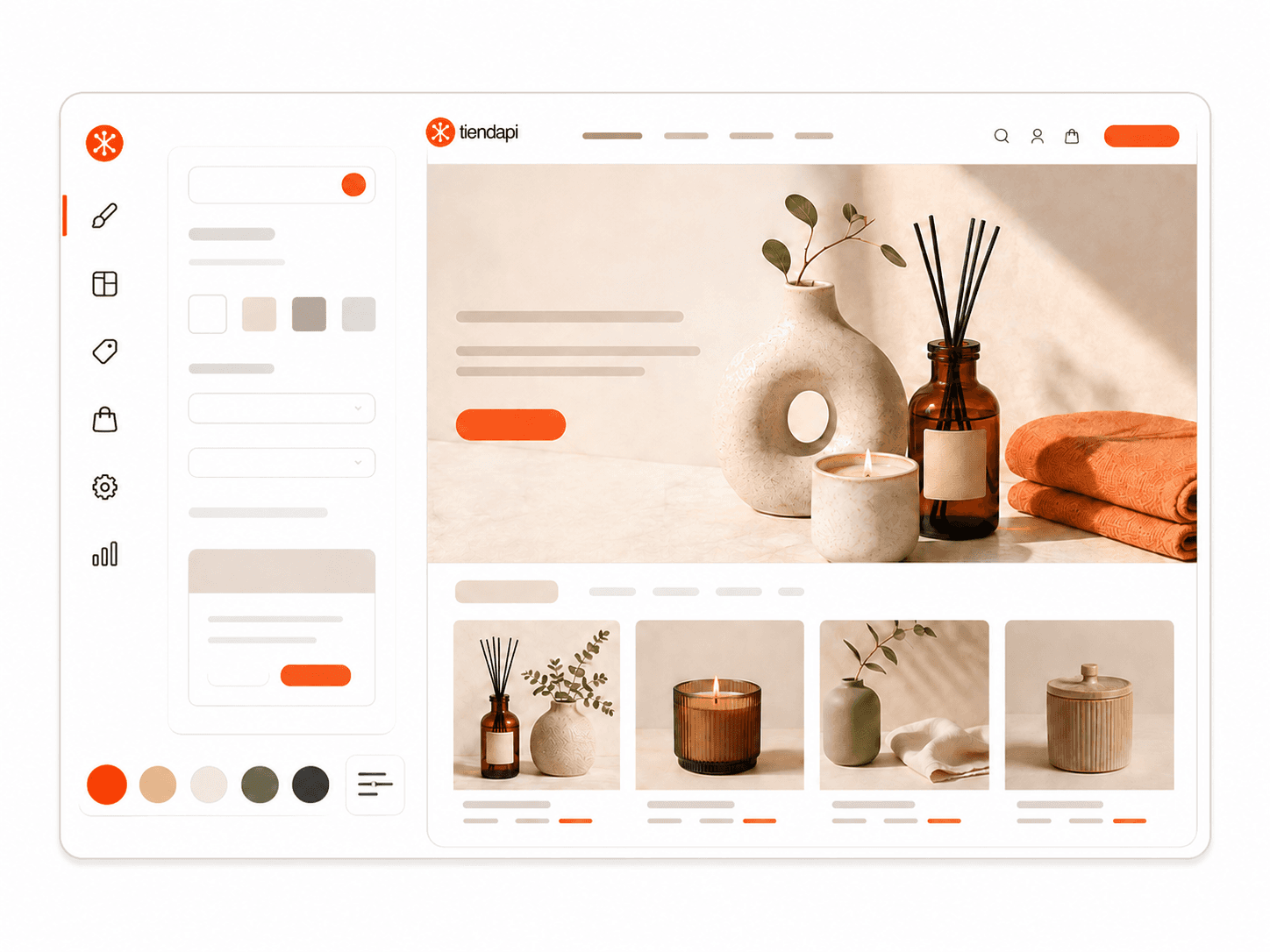 El editor visual de la tienda